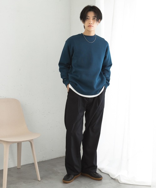 SENSE OF PLACE by URBAN RESEARCH(センスオブプレイスバイアーバンリサーチ)の「ピンストライプタックワイドスラックス(その他パンツ・メンズ・ネイビー/ブラック・LARGE/MEDIUM)」の13枚目の写真