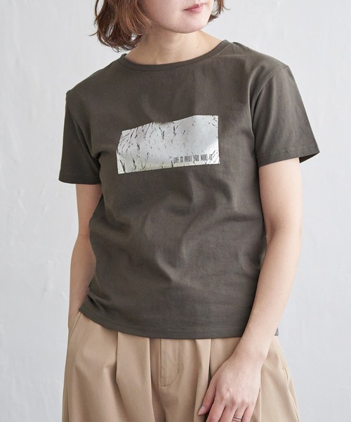 notch.（ノッチ）の「箔プリントアソートコンパクトTシャツ（Tシャツ/カットソー・レディース・オフホワイト/シルバー/ホワイト/チャコール/ダークグレー/その他2・M）」の14枚目の写真