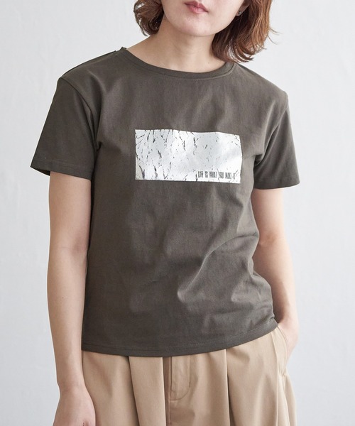 notch.（ノッチ）の「箔プリントアソートコンパクトTシャツ（Tシャツ/カットソー・レディース・オフホワイト/シルバー/ホワイト/チャコール/ダークグレー/その他2・M）」の15枚目の写真