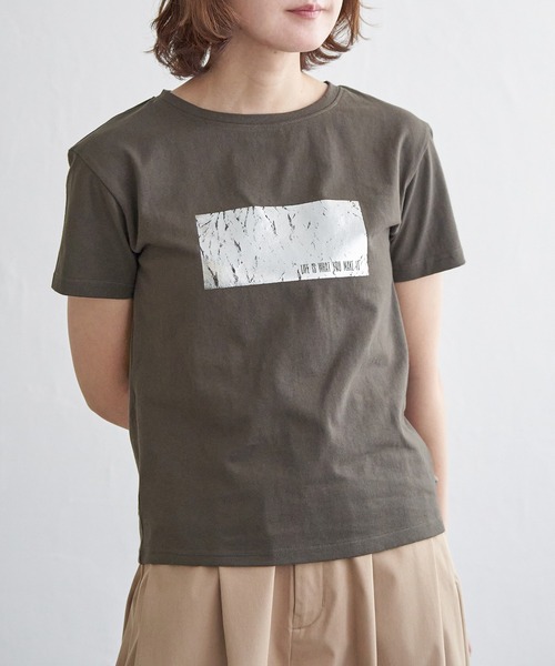 春  Tシャツ 2点 セール】箔プリントアソートコンパクトTシャツ（Tシャツ