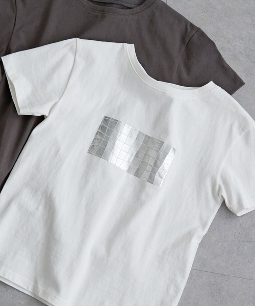 notch.(ノッチ)の「箔プリントアソートTシャツ(Tシャツ/カットソー・レディース・オフホワイト/シルバー/ホワイト/チャコール/ダークグレー/その他2・M)」の7枚目の写真