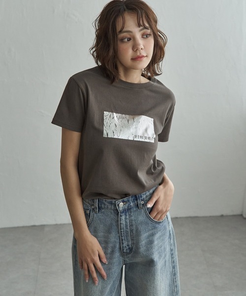 notch.(ノッチ)の「箔プリントアソートTシャツ(Tシャツ/カットソー・レディース・オフホワイト/シルバー/ホワイト/チャコール/ダークグレー/その他2・M)」の13枚目の写真