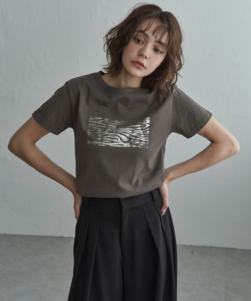 notch.(ノッチ)の「箔プリントアソートTシャツ(Tシャツ/カットソー・レディース・オフホワイト/シルバー/ホワイト/チャコール/ダークグレー/その他2・M)」の17枚目の写真