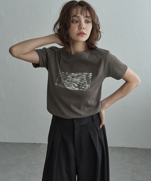 notch.(ノッチ)の「箔プリントアソートTシャツ(Tシャツ/カットソー・レディース・オフホワイト/シルバー/ホワイト/チャコール/ダークグレー/その他2・M)」の16枚目の写真