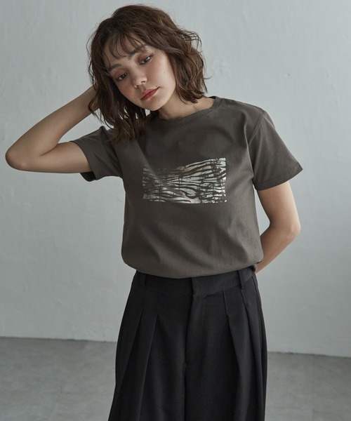 notch.(ノッチ)の「箔プリントアソートTシャツ(Tシャツ/カットソー・レディース・オフホワイト/シルバー/ホワイト/チャコール/ダークグレー/その他2・M)」の15枚目の写真