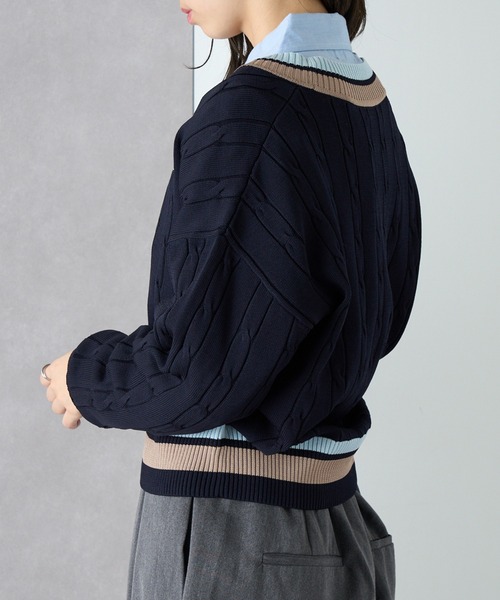 FRED PERRY】BOLD TIPPED CABLE KNIT JUMPER K1102（ニット/セーター