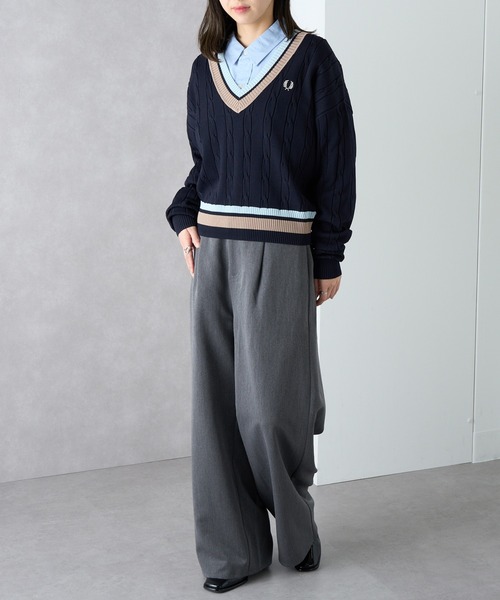 FRED PERRY】BOLD TIPPED CABLE KNIT JUMPER K1102（ニット/セーター