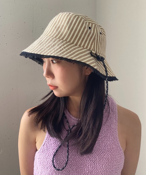 Casselini（キャセリーニ）の「Casselini(キャセリーニ)リバーシブルバケハ（キャップ・レディース・ブラック/アイボリー/ブラウン・FREE）」の12枚目の写真