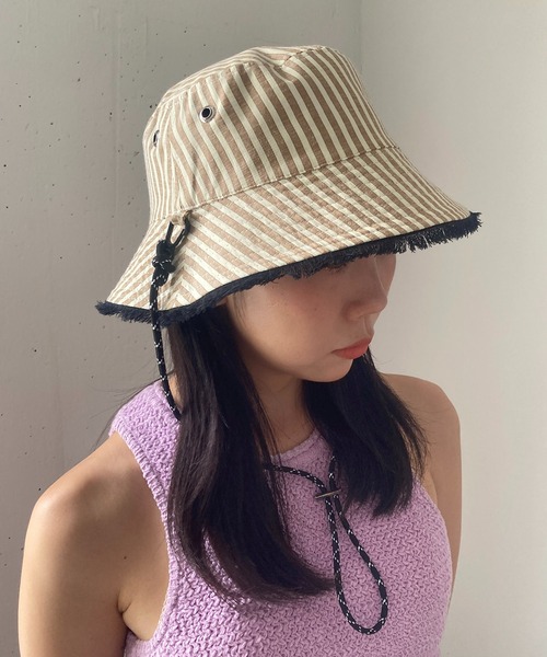 Casselini（キャセリーニ）の「Casselini(キャセリーニ)リバーシブルバケハ（キャップ・レディース・ブラック/アイボリー/ブラウン・FREE）」の10枚目の写真