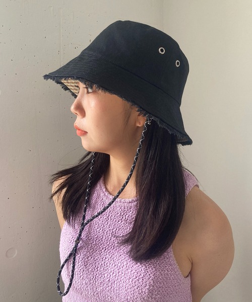 Casselini（キャセリーニ）の「Casselini(キャセリーニ)リバーシブルバケハ（キャップ・レディース・ブラック/アイボリー/ブラウン・FREE）」の15枚目の写真