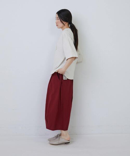 conges payes ADIEU TRISTESSE(コンジェ ペイエ アデュートリステス)の「ミールプリントTシャツ(Tシャツ/カットソー・レディース・グレイッシュベージュ/ブルーグレー/イエロー・FREE)」の5枚目の写真