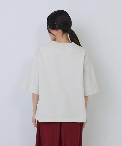 conges payes ADIEU TRISTESSE(コンジェ ペイエ アデュートリステス)の「ミールプリントTシャツ(Tシャツ/カットソー・レディース・グレイッシュベージュ/ブルーグレー/イエロー・FREE)」の9枚目の写真