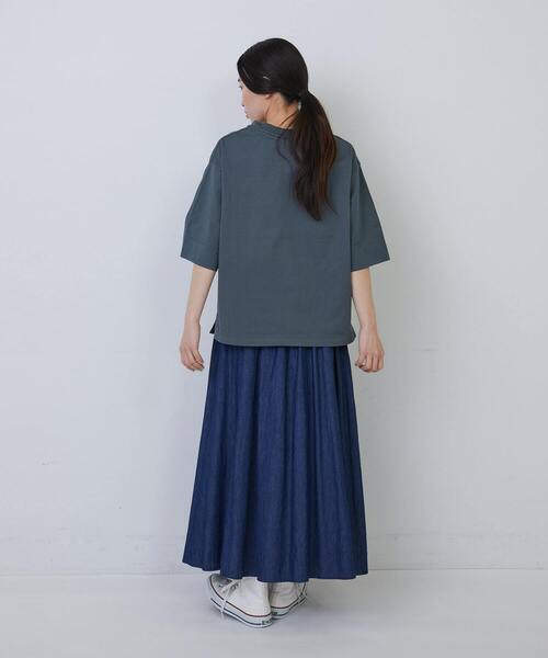 conges payes ADIEU TRISTESSE(コンジェ ペイエ アデュートリステス)の「ミールプリントTシャツ(Tシャツ/カットソー・レディース・グレイッシュベージュ/ブルーグレー/イエロー・FREE)」の12枚目の写真