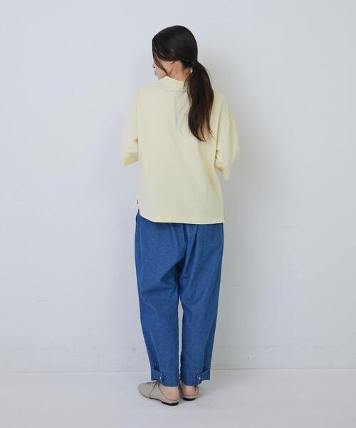 conges payes ADIEU TRISTESSE(コンジェ ペイエ アデュートリステス)の「ミールプリントTシャツ(Tシャツ/カットソー・レディース・グレイッシュベージュ/ブルーグレー/イエロー・FREE)」の18枚目の写真