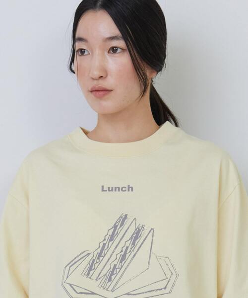 conges payes ADIEU TRISTESSE(コンジェ ペイエ アデュートリステス)の「ミールプリントTシャツ(Tシャツ/カットソー・レディース・グレイッシュベージュ/ブルーグレー/イエロー・FREE)」の22枚目の写真