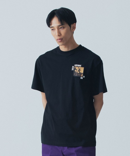 Hombre Nino（オンブレニーニョ）の「Hombre Nino S/S PRINT TEE/BIKE HN0241-CT0017（Tシャツ/カットソー・メンズ・ブラック/ホワイト・L/M）」の2枚目の写真