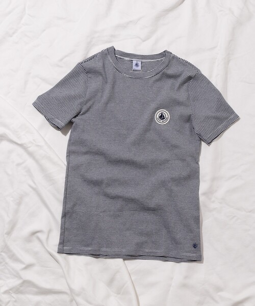 プチバトー　ワッペンtシャツ　ブラック PETIT BATEAU × FREAK'S STORE/プチバトー 別注 WAPPEN T-shirt