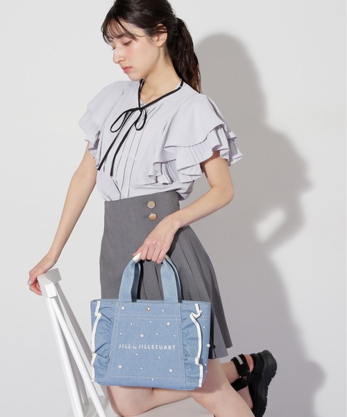 JILL by JILL STUART（ジルバイジルスチュアート）の「◇パールフリルトートバッグ（トートバッグ・レディース・ブルー/インディゴブルー・FREE）」の9枚目の写真