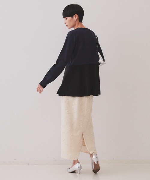 OPAQUE.CLIP（オペークドットクリップ）の「フリンジジャーカードナロースカート【洗える】（スカート・レディース・オフホワイト/ネイビー/ライトグレー・38/40/42）」の21枚目の写真