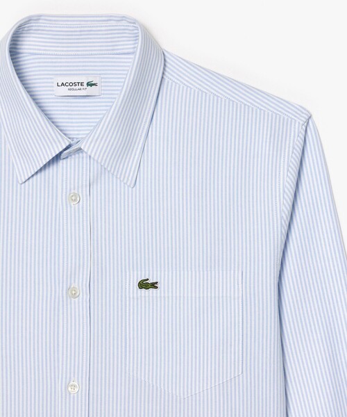 LACOSTE（ラコステ）の「オックスフォード レギュラーカラーストライプ長袖シャツ（シャツ/ブラウス・メンズ・ホワイト/ライトブルー・38/41/40/39）」の3枚目の写真