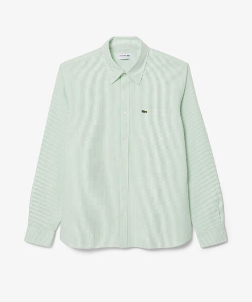 LACOSTE（ラコステ）の「オックスフォード レギュラーカラーストライプ長袖シャツ（シャツ/ブラウス・メンズ・ホワイト/ライトブルー・38/41/40/39）」の8枚目の写真