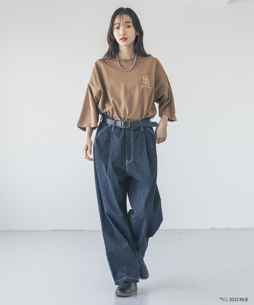 LOWRYS FARM（ローリーズファーム）の「ＭＬＢシシュウロゴＴＳＳ　 324945（Tシャツ/カットソー・メンズ・ホワイト/ブラウン/グレー/ブラック/チャコールグレー/エンジ・MEDIUM/LARGE）」の17枚目の写真