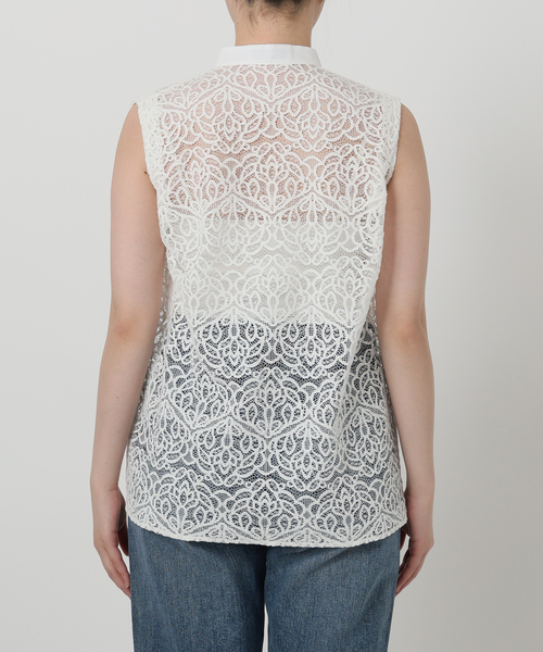 La TOTALITE(ラトータリテ)の「【洗える】レーススキッパーシャツ(シャツ/ブラウス・レディース・ブラック/ホワイト・FREE)」の17枚目の写真