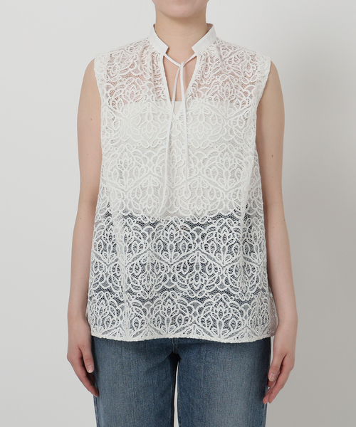 La TOTALITE(ラトータリテ)の「【洗える】レーススキッパーシャツ(シャツ/ブラウス・レディース・ブラック/ホワイト・FREE)」の22枚目の写真