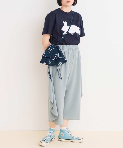 I am I in fact...（アイアムアイインファクト）の「run rabbit ギャザーバッグ（ショルダーバッグ・レディース・グリーン/レッド・FREE）」の12枚目の写真