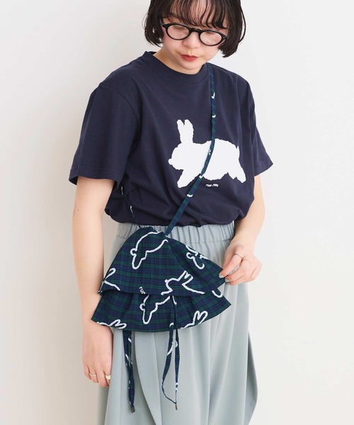 I am I in fact...（アイアムアイインファクト）の「run rabbit ギャザーバッグ（ショルダーバッグ・レディース・グリーン/レッド・FREE）」の20枚目の写真