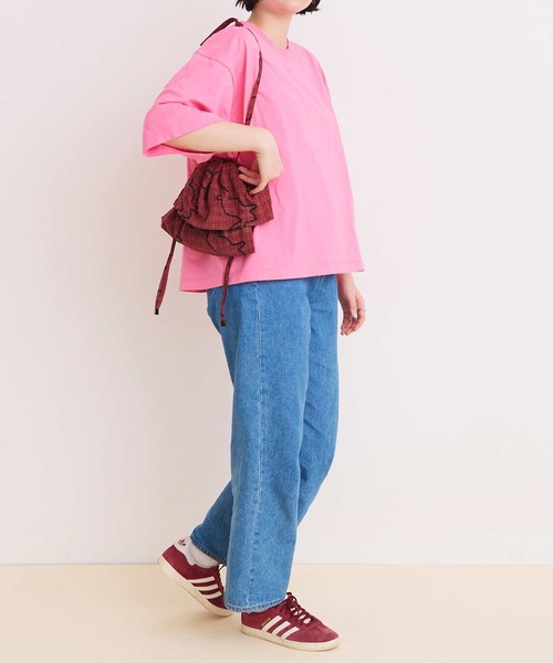 I am I in fact...（アイアムアイインファクト）の「run rabbit ギャザーバッグ（ショルダーバッグ・レディース・グリーン/レッド・FREE）」の5枚目の写真