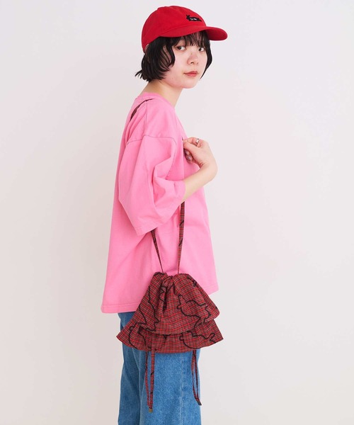 I am I in fact...（アイアムアイインファクト）の「run rabbit ギャザーバッグ（ショルダーバッグ・レディース・グリーン/レッド・FREE）」の22枚目の写真