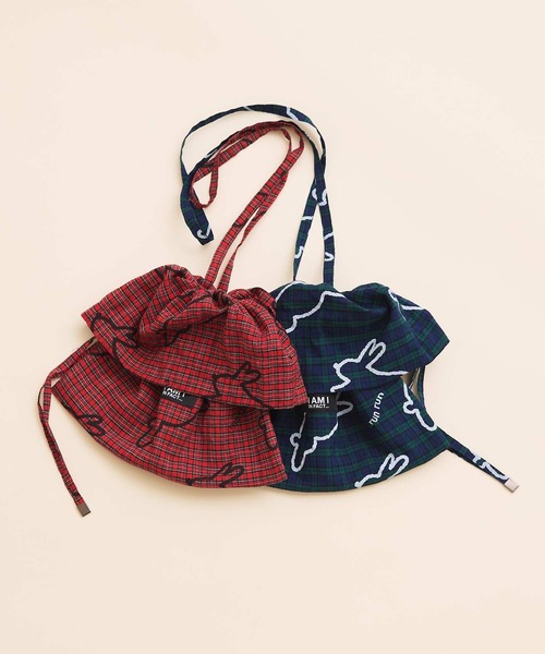 I am I in fact...（アイアムアイインファクト）の「run rabbit ギャザーバッグ（ショルダーバッグ・レディース・グリーン/レッド・FREE）」の19枚目の写真