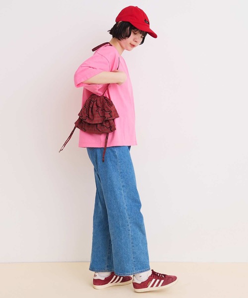 I am I in fact...（アイアムアイインファクト）の「run rabbit ギャザーバッグ（ショルダーバッグ・レディース・グリーン/レッド・FREE）」の4枚目の写真