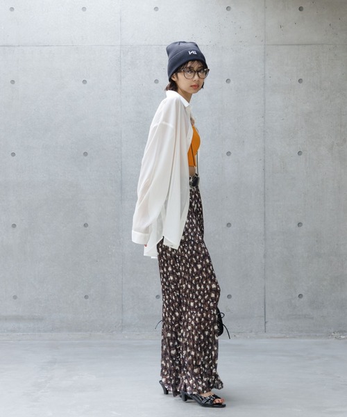 PAGEBOY(ページボーイ)の「ソフトラメシアールーズシャツ(シャツ/ブラウス・レディース・オフホワイト/ブラック/グリーン系その他/ブルー系その他/ローズ系・FREE)」の9枚目の写真