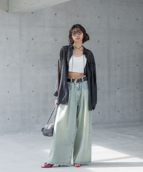 PAGEBOY(ページボーイ)の「ソフトラメシアールーズシャツ(シャツ/ブラウス・レディース・オフホワイト/ブラック/グリーン系その他/ブルー系その他/ローズ系・FREE)」の17枚目の写真