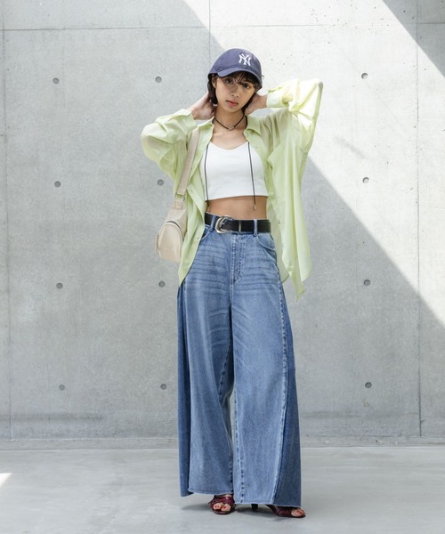 PAGEBOY(ページボーイ)の「ソフトラメシアールーズシャツ(シャツ/ブラウス・レディース・オフホワイト/ブラック/グリーン系その他/ブルー系その他/ローズ系・FREE)」の13枚目の写真