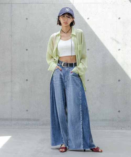 PAGEBOY(ページボーイ)の「ソフトラメシアールーズシャツ(シャツ/ブラウス・レディース・オフホワイト/ブラック/グリーン系その他/ブルー系その他/ローズ系・FREE)」の12枚目の写真