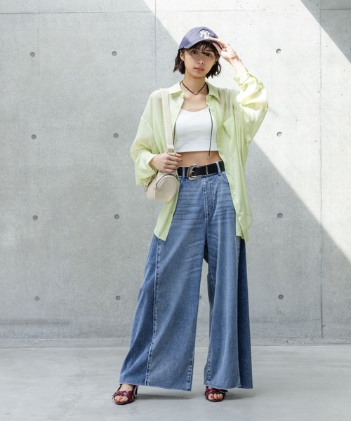 PAGEBOY(ページボーイ)の「ソフトラメシアールーズシャツ(シャツ/ブラウス・レディース・オフホワイト/ブラック/グリーン系その他/ブルー系その他/ローズ系・FREE)」の11枚目の写真