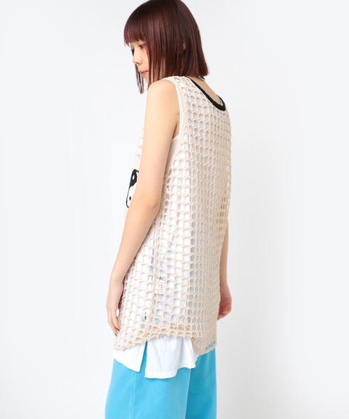 RNA（アールエヌエー）の「K2718 ＹＩＮ　ＹＡＮＧメッシュタンク（タンクトップ・レディース・ブルー/ベージュ/ブラック・MEDIUM）」の4枚目の写真