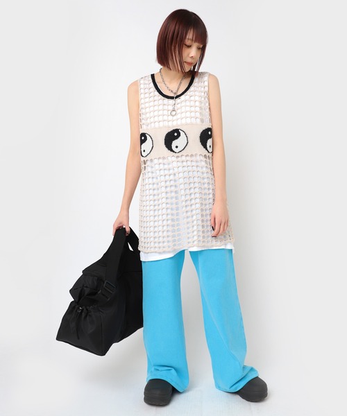 RNA（アールエヌエー）の「K2718 ＹＩＮ　ＹＡＮＧメッシュタンク（タンクトップ・レディース・ブルー/ベージュ/ブラック・MEDIUM）」の11枚目の写真