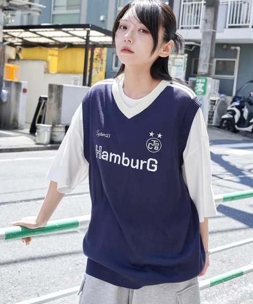 WEGO(ウィゴー)の「WEGO/アンサンブルゲームロゴニットベスト(アンサンブル・メンズ・ブラック/ワイン/ネイビー・LARGE/MEDIUM)」の3枚目の写真