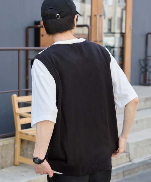 WEGO(ウィゴー)の「WEGO/アンサンブルゲームロゴニットベスト(アンサンブル・メンズ・ブラック/ワイン/ネイビー・LARGE/MEDIUM)」の12枚目の写真
