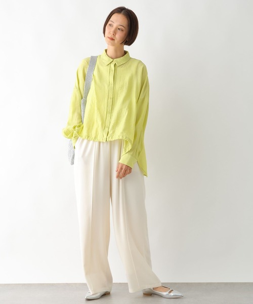 LEPSIM　トロミシャツ セール】袖シャーリングシャツ 104111（シャツ/ブラウス