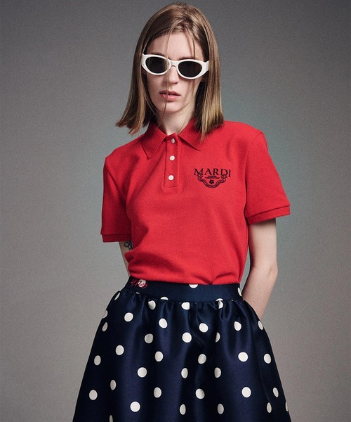 Mardi Mercredi 半袖ポロシャツ レッド Mardi Mercredi マルディメクルディ ポロシャツ Tシャツ - メルカリ