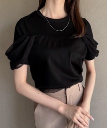 JUNOAH | チュールドレープTシャツ(Tシャツ/カットソー)