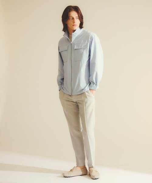 DESIGNWORKS(デザインワークス)の「【別注】:colon / コロン CBL-2 ダブルポケット ブルゾン / 防シワ / 形態回復性(ブルゾン・メンズ・サックスブルー・1/3/5)」の4枚目の写真
