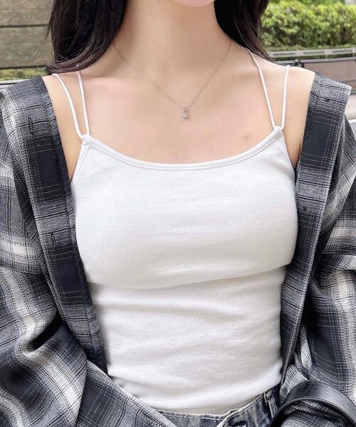 INGNI(イング)の「リブキャミソール(キャミソール・レディース・オフホワイト/ブラック・M)」の13枚目の写真