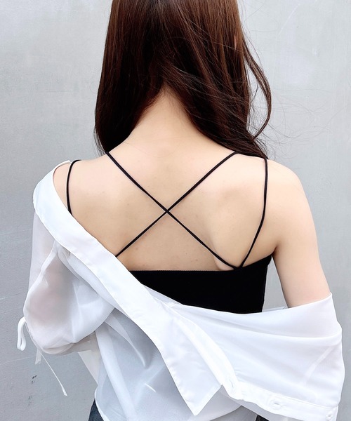 INGNI(イング)の「リブキャミソール(キャミソール・レディース・オフホワイト/ブラック・M)」の8枚目の写真