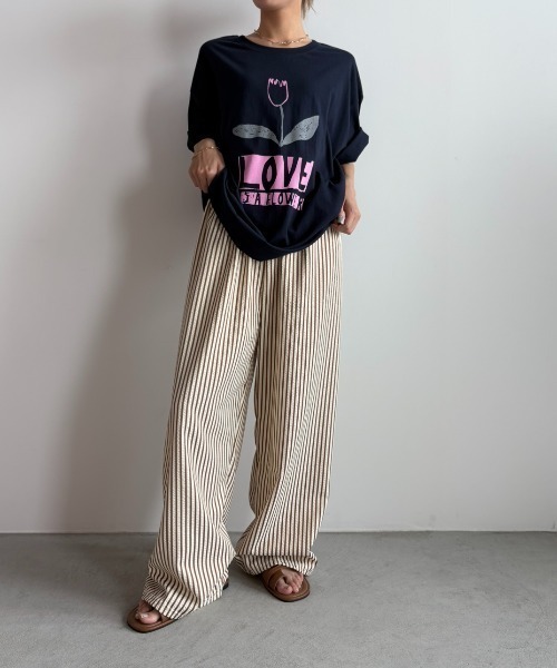 Unitage（ユニテージ）の「チューリップイラストTEE（Tシャツ/カットソー・レディース・グレー/ホワイト/ネイビー・FREE）」の11枚目の写真